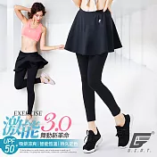 GIAT台灣製激能3.0排汗防曬壓力裙褲 XL 黑色
