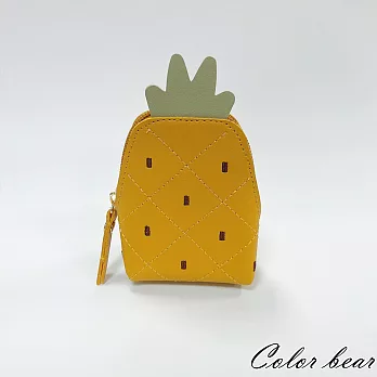 【卡樂熊】立體鳳梨造型零錢包/鑰匙包(兩色)- 黃色