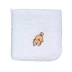 【日本KOJI】可愛柴犬系列柔軟純棉方巾 · 伸懶腰