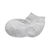 [MUJI無印良品]兒童棉混腳跟特殊編織淺口直角襪19~23cm 銀灰