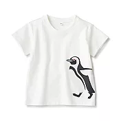 [MUJI無印良品]幼兒有機棉天竺印花T恤 80 黑腳企鵝親子