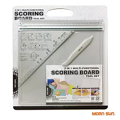 【MORNSUN】專利設計 二合一多功能摺線切割板組合(30x30cm ) 摺線板 切割墊 摺紙棒 鋁尺 (摺信封)