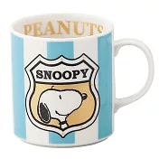 【日本YAMAKA】Snoopy史奴比陶瓷馬克杯550ml ‧ 藍白條紋