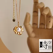 『時空間』法式珍珠立體泡芙花朵造型(18Kgpゴールド)項鍊  -單一款式