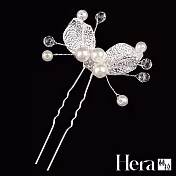 【Hera 赫拉】金色葉子珍珠髮簪-2色#H100419A 銀色
