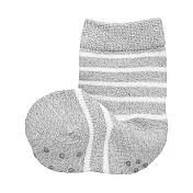 [MUJI無印良品]幼兒棉混腳跟特殊編織橫紋直角襪 銀灰橫紋11~15cm