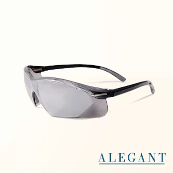 【ALEGANT】流線設計鈦銀色運動太陽眼鏡/UV400墨鏡/安全/防護/防風眼鏡/護眼首選