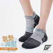 GIAT台灣製花紗萊卡機能氣墊襪(3雙組) 花紗灰
