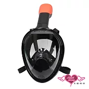 天使霓裳 潛水面鏡 全乾式浮潛呼吸面罩(黑S/M.L/XL) S-M 黑