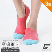 GIAT台灣製荳荳萊卡船型襪(3雙組) 桔紅