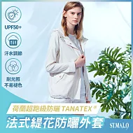 【ST.MALO】法式緹花完美修身超跑級抗UV UPF50+防曬外套- M 奶油霜白