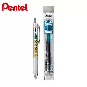 (1筆1芯)PENTEL ENERGEL infree 和柄系列 七寶藍綠