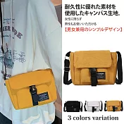 【Sayaka紗彌佳】日系原宿潮流風格百搭帆布側背包  -黃色