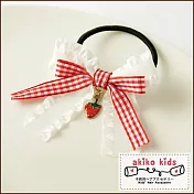 【akiko kids】甜美Lolita女孩草莓蕾絲造型髮圈髮夾  -白色髮圈款
