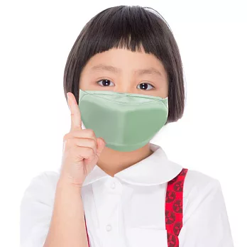 【K’s凱恩絲】韓版超包覆「防曬抗UV」專利100%有氧蠶絲口罩-兒童專用款 抹茶綠