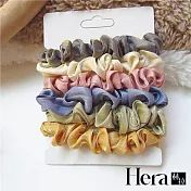 【Hera 赫拉】韓國布藝綢緞面大腸圈/ 盤髮髮圈純色六入組
