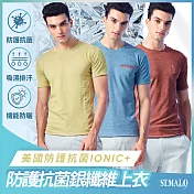 【ST.MALO】美國抗菌99.9%銀纖維IONIC+男上衣-2154MT- XL 北歐藍