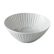 【西海陶器】波佐見燒｜花形線紋陶瓷餐碗450ml ‧ 淺米灰