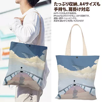 【Sayaka紗彌佳】日系創意手繪插畫風格系列肩背帆布包  -天空之境