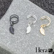 【Hera】赫拉 歐美時尚立體樹葉無耳洞耳夾(3色)任選x1 黑色