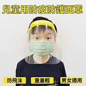 兒童用防疫防護面罩 21.5x25.5公分 黃