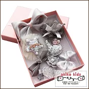 【akiko kids】日本可愛造型系列兒童髮夾超值10件組禮盒  -灰色