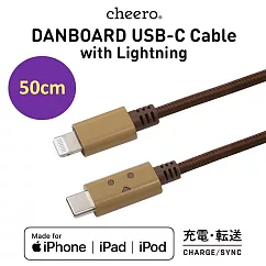 cheero 阿愣蘋果快充線USB─C with Lightning (50公分)