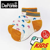 蒂巴蕾 KIDS童襪 直角船襪-星星月亮 橘色 (S尺寸)