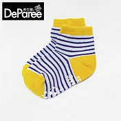 蒂巴蕾 KIDS童襪 直角1/2襪-條紋 檸檬黃 (S尺寸)
