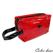 【卡樂熊】防潑水大容量手提唇印造型收納包/萬用包/化妝包(兩色)- 紅色