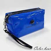 【卡樂熊】防潑水大容量唇印造型收納包/萬用包/化妝包- 藍色