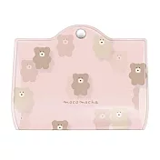 【Q-lia】日本Mokomoka熊熊折疊扣式口罩收納套 ‧ 粉