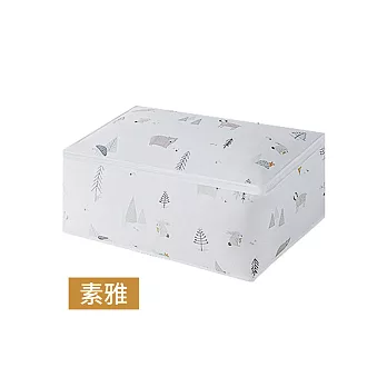 【E.dot】小清新印花方形防塵棉被收納袋-大號 素雅