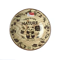 【日本SHINACASA】可愛 郊遊熊貓木質陶瓷沙拉餐盤16cm