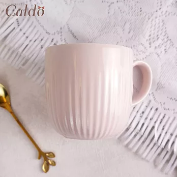 【Caldo卡朵生活】北歐簡約純色半條紋馬克杯 350ML 淡粉