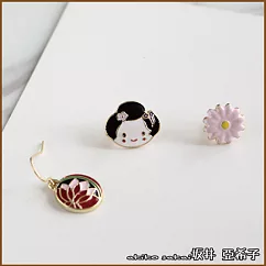 『坂井.亞希子』日本和風藝妓扇子櫻花組合耳環 ─花朵款