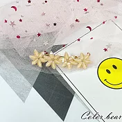 【卡樂熊】優雅水晶花造型髮夾/自動夾(三色)- 黃色