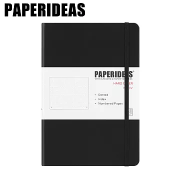 PAPERIDEAS A5子彈筆記本 頁碼硬面綁帶筆記本 與成功有約的子彈筆記術 黑