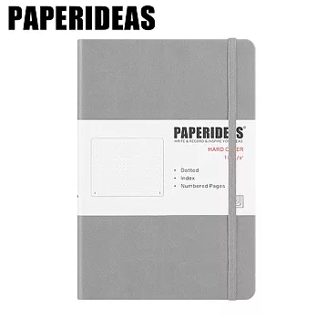 PAPERIDEAS A5子彈筆記本 頁碼硬面綁帶筆記本 與成功有約的子彈筆記術 槍灰