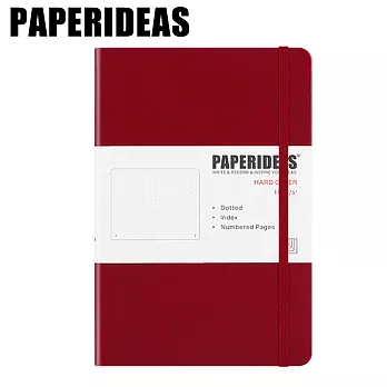PAPERIDEAS A5子彈筆記本 頁碼硬面綁帶筆記本 與成功有約的子彈筆記術 酒紅