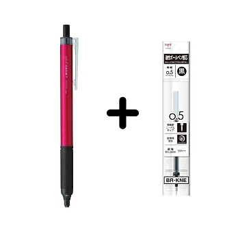 【TOMBOW日本蜻蜓】MONO graph Lite 0.5mm油性原子筆+筆芯(黑) 粉紅色