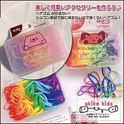 【akiko kids】可愛繽紛色系一次性兒童髮圈橡皮筋-附贈收納盒  -果凍色