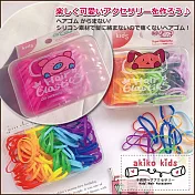【akiko kids】可愛繽紛色系一次性兒童髮圈橡皮筋-附贈收納盒  -漸層粉