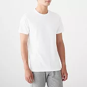 [MUJI無印良品]男有機棉無側縫天竺圓領短袖T恤/2入 XS 白色