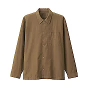 [MUJI無印良品]有機棉水洗牛津布方型剪裁襯衫XXS~XS 棕色