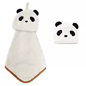 【日本Pinecreate】動物大頭造型折疊收納浴室擦手毛巾 · 熊貓