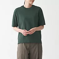 [MUJI無印良品]女聚酯纖維強撚短袖針織T恤 L 灰綠
