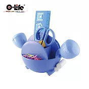【O-Life】螃蟹造型置物收納盒(造型筆筒 學童文具收納 桌面整理) 藍色
