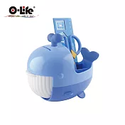 【O-Life】鯨魚造型置物收納盒(造型筆筒 學童文具收納 桌面整理) 藍色
