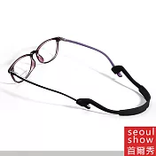 seoul show首爾秀 矽膠超彈運動可調節太陽眼鏡鍊光學眼鏡防丟鍊  黑色